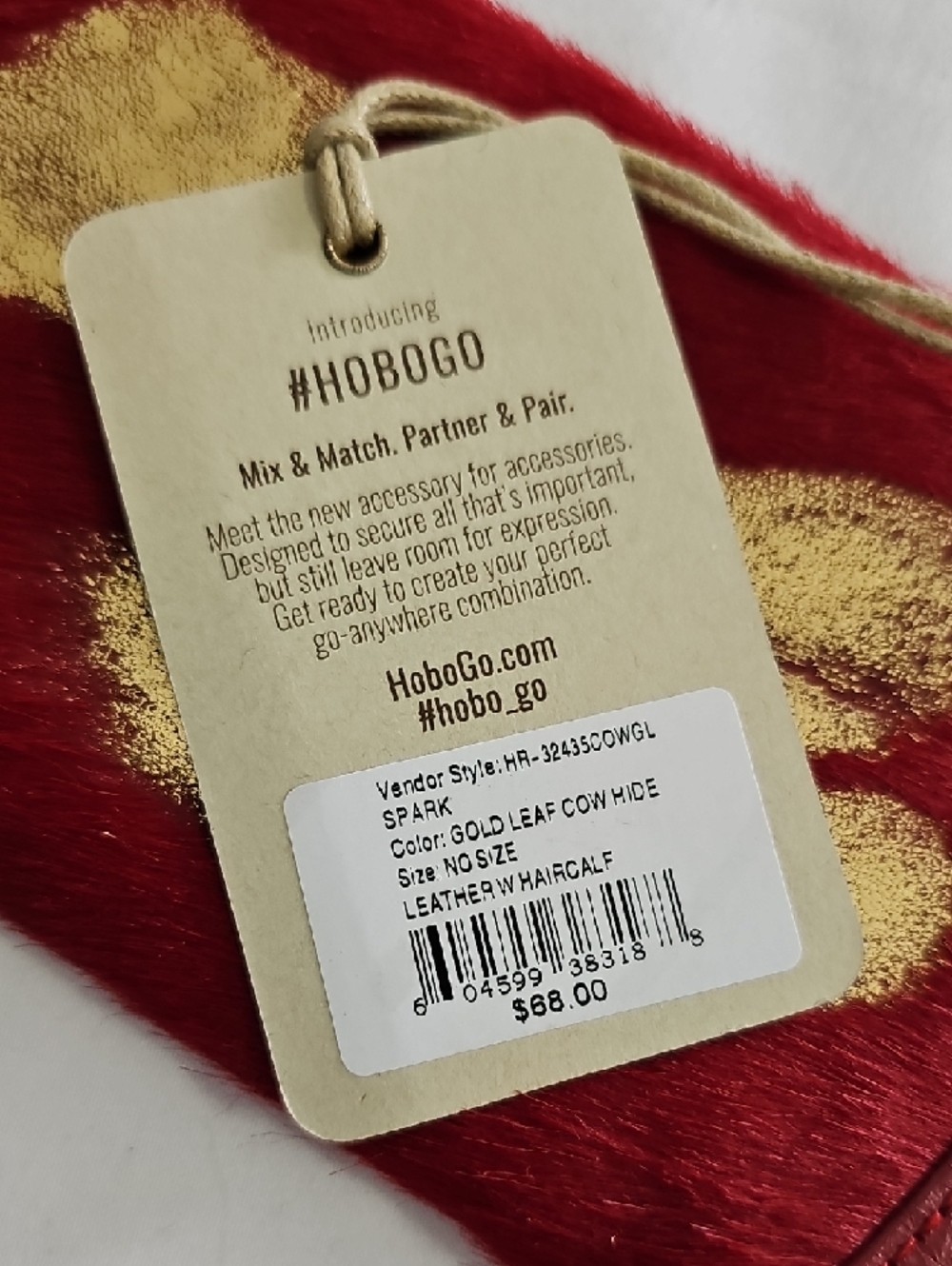 HOBO Red Calfhair Wallet with Gold Metallic Accents - Picture 9 of 9